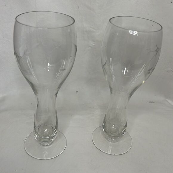 Etched Stemware Hand Blown Cocktail Glasses Set Of 2 Included Bar Accessories - Picture 2 of 6